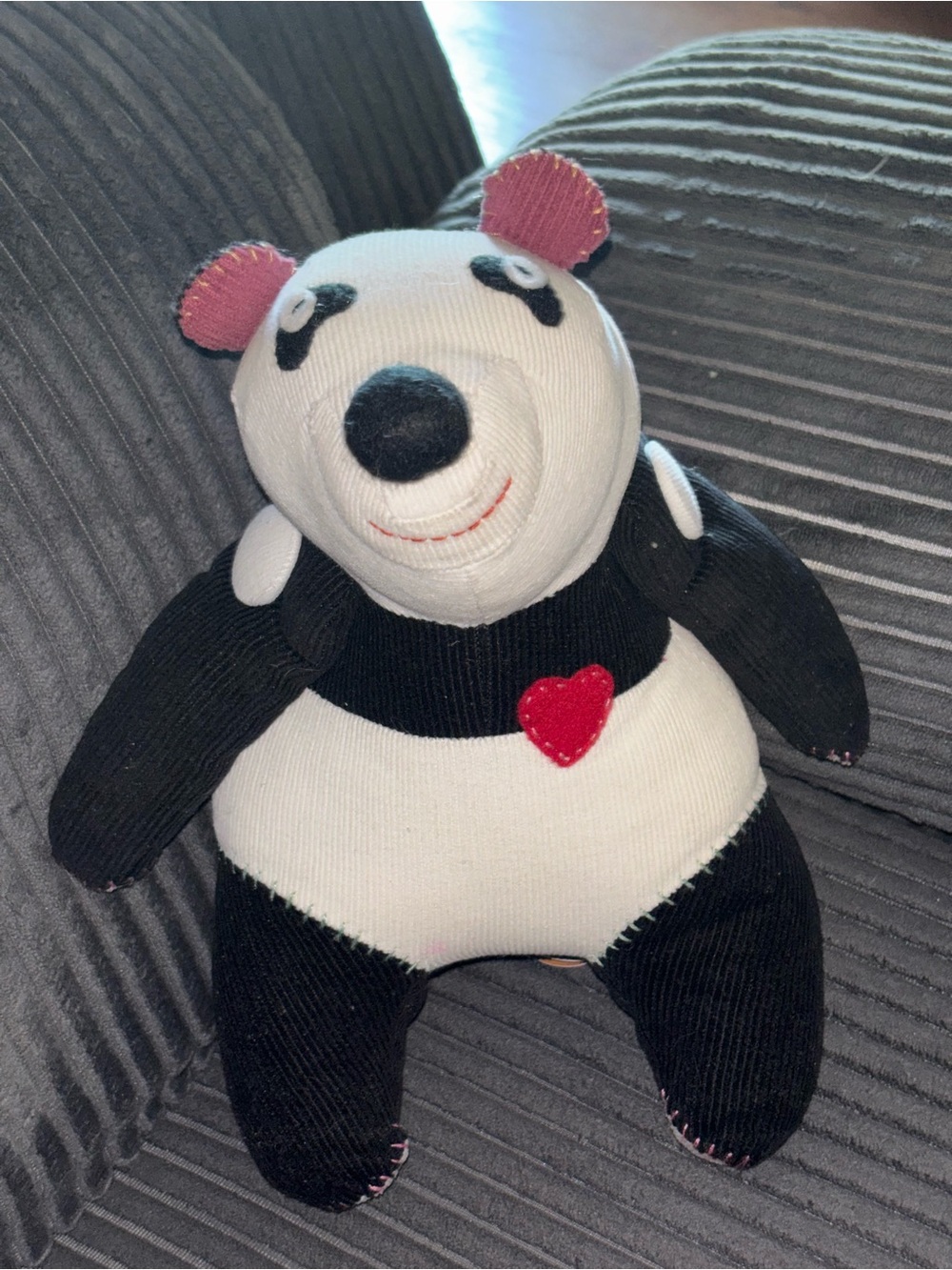 Nook Black & White Panda Plush with Red Heart Accent🦩